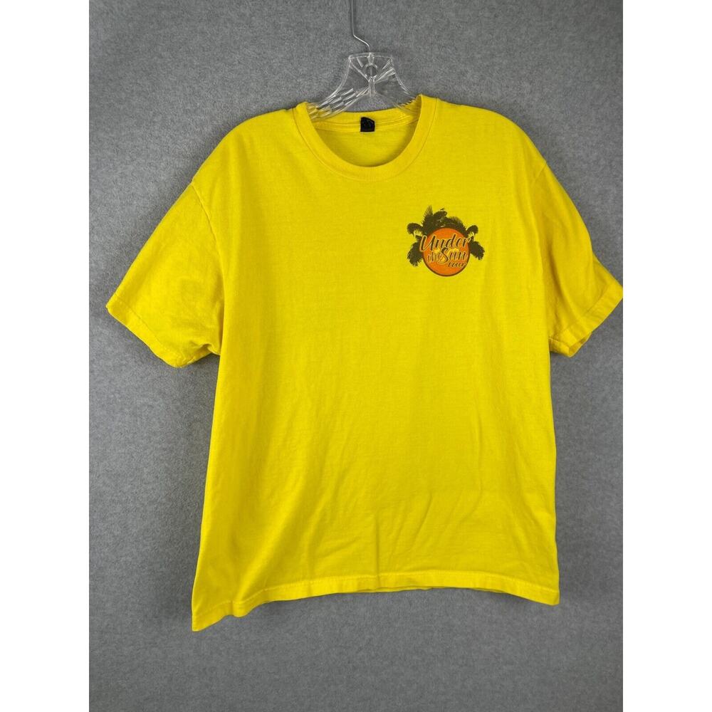 Under‎ The Sun 2015 Tour T Shirt Mens XL Yellow Music Band Concert Short Sleeve